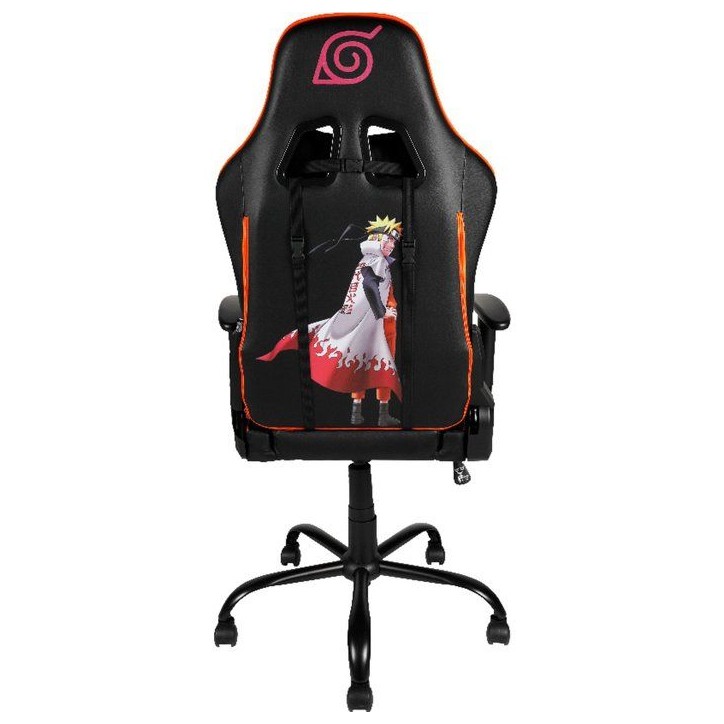Chaise de bureau gaming premium - KONIX - Naruto Hokage Shippuden - Inclinaison 150° - Cuir - Coussin lombaires et cervicaux