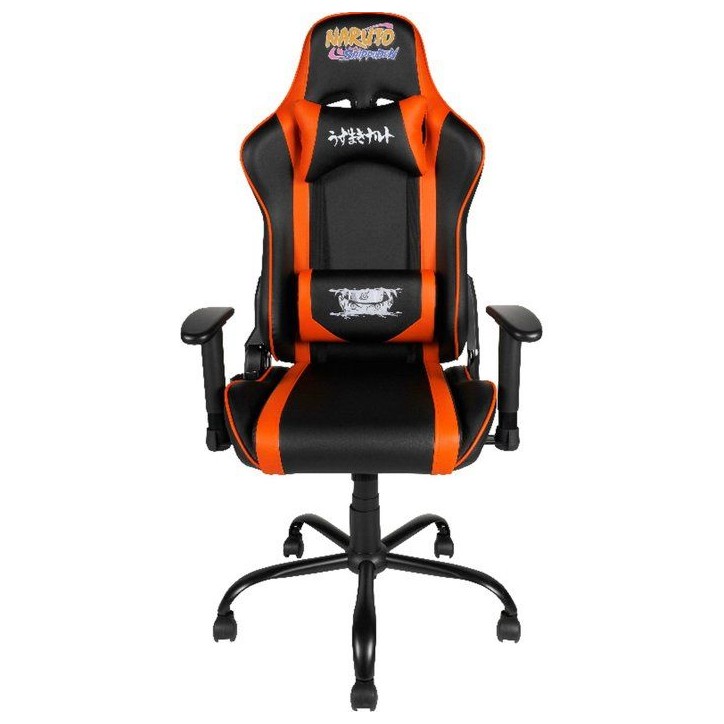 Chaise de bureau gaming premium - KONIX - Naruto Hokage Shippuden - Inclinaison 150° - Cuir - Coussin lombaires et cervicaux