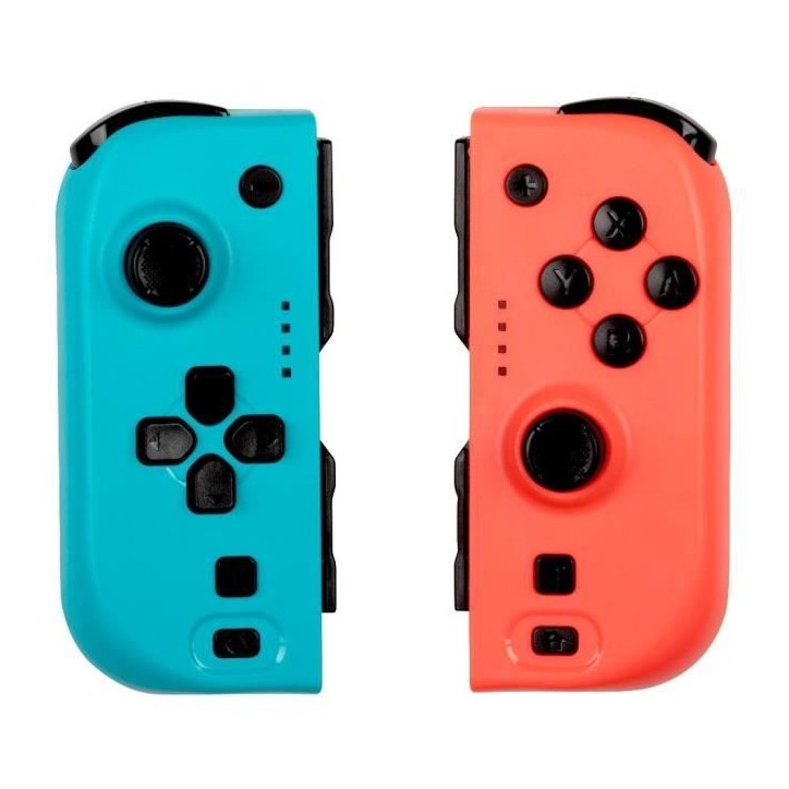 Manettes Joypads - Nintendo Switch et Switch OLED - KONIX - Autonomie 8 h - Fonction vibration - Bleu et rouge Manettes Joypads - Nintendo Switch et Switch OLED - KONIX - Autonomie 8 h - Fonction vibration - Bleu et rouge