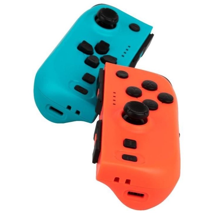 Manettes Joypads - Nintendo Switch et Switch OLED - KONIX - Autonomie 8 h - Fonction vibration - Bleu et rouge Manettes Joypads - Nintendo Switch et Switch OLED - KONIX - Autonomie 8 h - Fonction vibration - Bleu et rouge