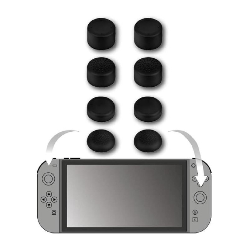 Pack de 8 appuie-pouces pour joysticks - KONIX - Joy-Con Nintendo Swit