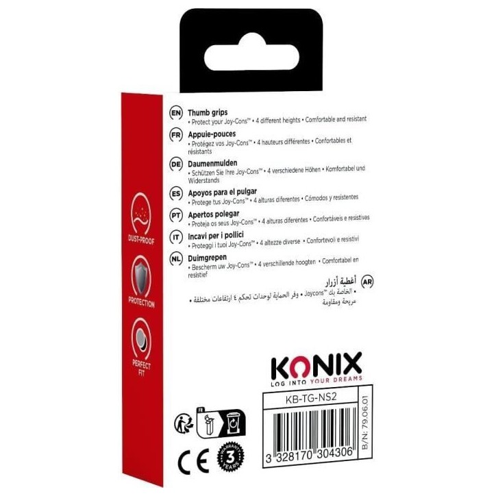Pack de 8 appuie-pouces pour joysticks - KONIX - Joy-Con Nintendo Switch 2 - Hauteur ajustable - Noir Pack de 8 appuie-pouces pour joysticks - KONIX - Joy-Con Nintendo Switch 2 - Hauteur ajustable - Noir