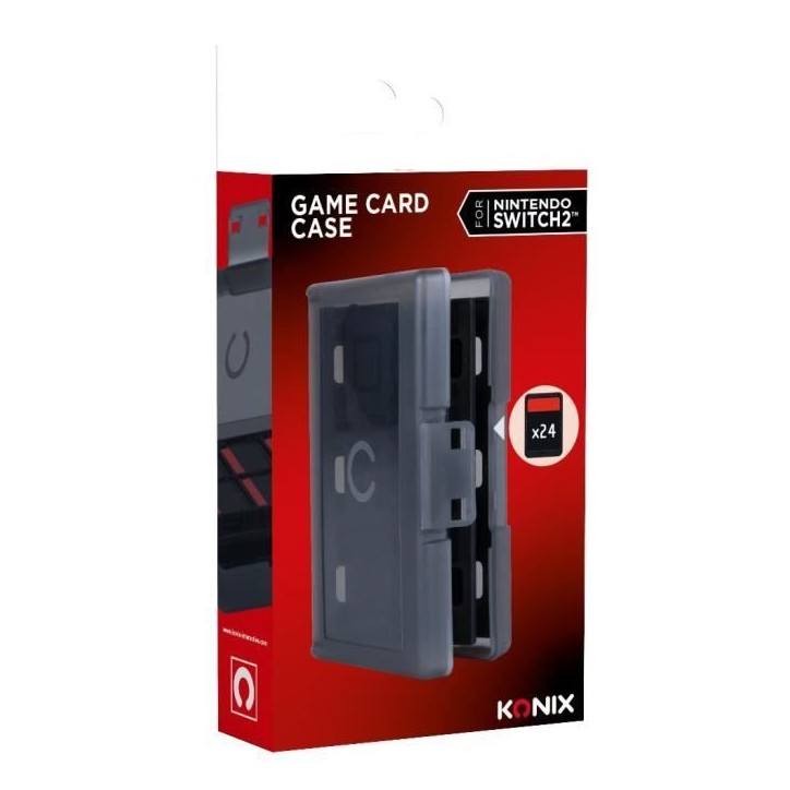 Boîtier de protection et transport - KONIX - Pour cartouches de jeux Nintendo Switch 2 - Antichoc - 24 rangements - Noir Boîtier de protection et transport - KONIX - Pour cartouches de jeux Nintendo Switch 2 - Antichoc - 24 rangements - Noir