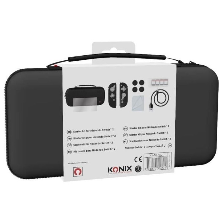 Pack d'accessoires gaming - KONIX - Nintendo Switch 2 - Housse - 4 appuie-pouces - Verre trempé - Boîtier 9 jeux - Écouteurs Pack d'accessoires gaming - KONIX - Nintendo Switch 2 - Housse - 4 appuie-pouces - Verre trempé - Boîtier 9 jeux - Écouteurs