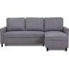 Canapé d'angle convertible - 4 places - AYA - Tissu Gris - Coffre - 2