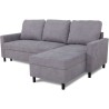 Canapé d'angle convertible - 4 places - AYA - Tissu Gris - Coffre - 2