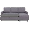 Canapé d'angle convertible - 4 places - AYA - Tissu Gris - Coffre - 2