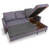 Canapé d'angle convertible - 4 places - AYA - Tissu Gris - Coffre - 2