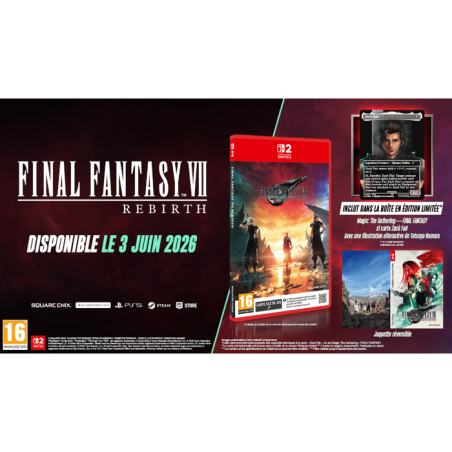 Final Fantasy VII Rebirth + Carte promotionnelle exclusive Magic: The Gathering Final Fantasy • Jeu Nintendo Switch 2