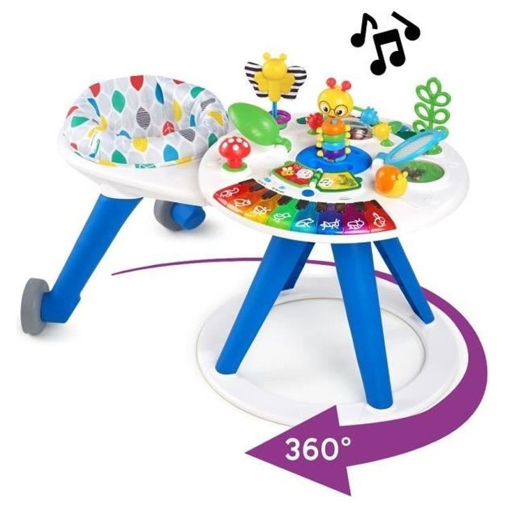 BABY EINSTEIN Table d'activités pour bébé trotteur évolutif 4-en-1 Pivotant a 360° sécurisé, Cadeau Noel bébé, piano, m BABY EINSTEIN Table d'activités pour bébé trotteur évolutif 4-en-1 Pivotant a 360° sécurisé, Cadeau Noel bébé, piano, m