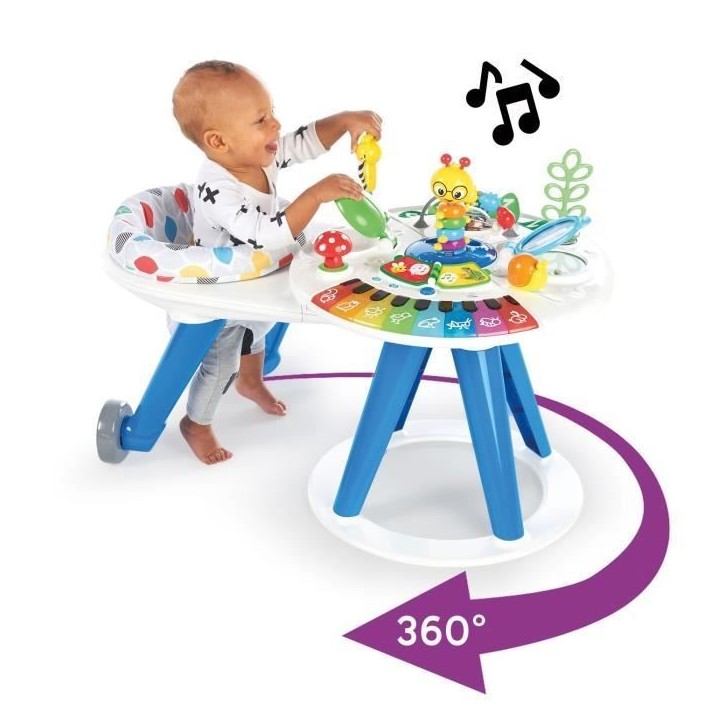 BABY EINSTEIN Table d'activités pour bébé trotteur évolutif 4-en-1 Pivotant a 360° sécurisé, Cadeau Noel bébé, piano, m BABY EINSTEIN Table d'activités pour bébé trotteur évolutif 4-en-1 Pivotant a 360° sécurisé, Cadeau Noel bébé, piano, m