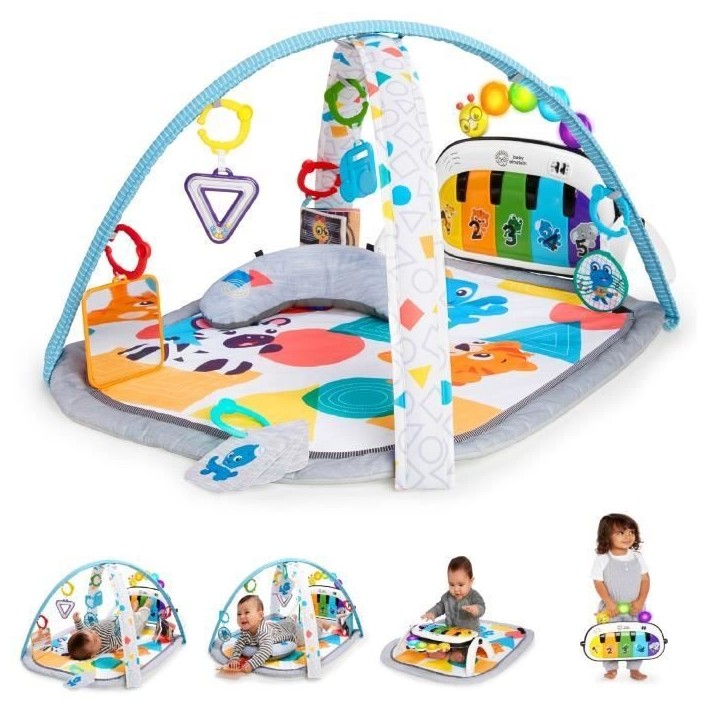 BABY EINSTEIN Kickin' Tunes Tapis de sol éveil bébé évolutif, 4-en-1, jouet piano amovible, arche, Cadeau Noel bébé, multi BABY EINSTEIN Kickin' Tunes Tapis de sol éveil bébé évolutif, 4-en-1, jouet piano amovible, arche, Cadeau Noel bébé, multi