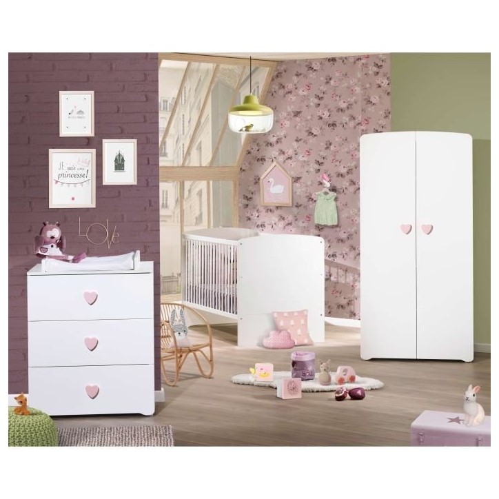 Lit bébé - 120 x 60 cm - Babyprice Basic - En bois blanc