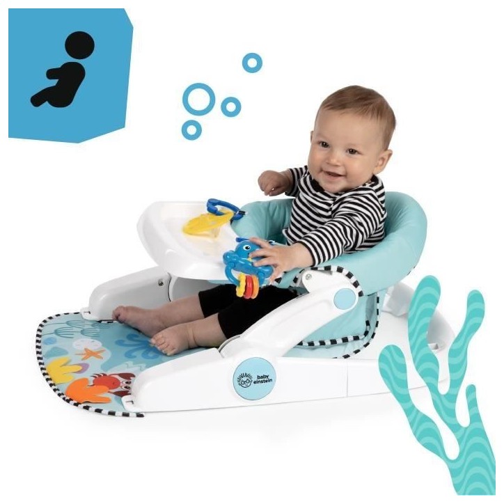 BABY EINSTEIN -OPUS ET NEPTUNE- Siege d'apprentissage bébé 4M+ apporte support a bébé, 2 positions de siege, tablette d'acti