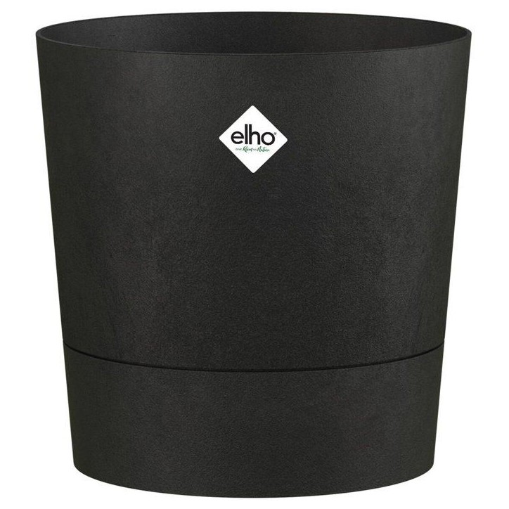 Pot de fleur rond - ELHO - Foss Rond 35 - 21 L - L 35 x B 34.5 x H 34 cm - Noir - Extérieur Pot de fleur rond - ELHO - Foss Rond 35 - 21 L - L 35 x B 34.5 x H 34 cm - Noir - Extérieur