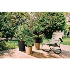 Pot de fleur rond - ELHO - Foss Rond 35 - 21 L - L 35 x B 34.5 x H 34 cm - Noir - Extérieur