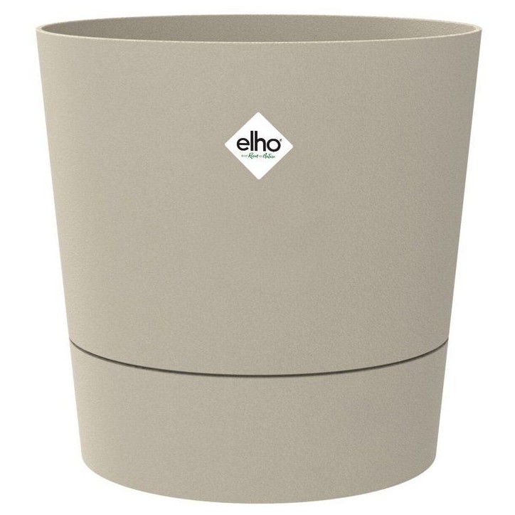 Pot de fleur rond - ELHO - Foss Rond 35 - 21 L - L 35 x B 34.5 x H 34 cm - Beige - Extérieur
