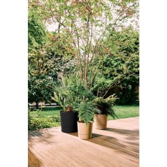 Pot de fleur rond - ELHO - Foss Rond 43 - 39 L - Ø 43 x H 43 cm - Noir - Extérieur