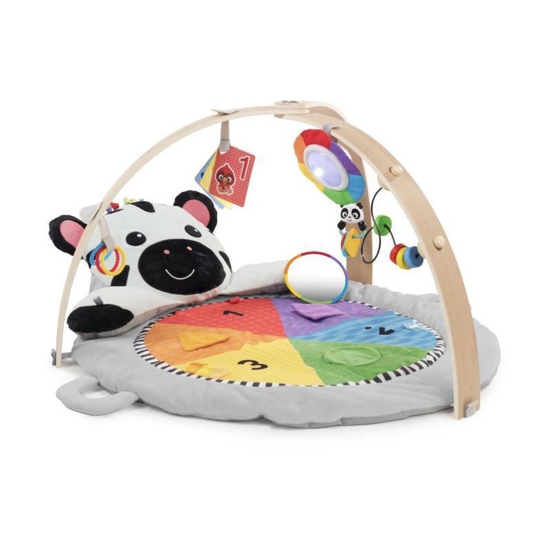 BABY EINSTEIN ZEN LE ZEBRE Tapis d'éveil arche de jeu en bois, jouets