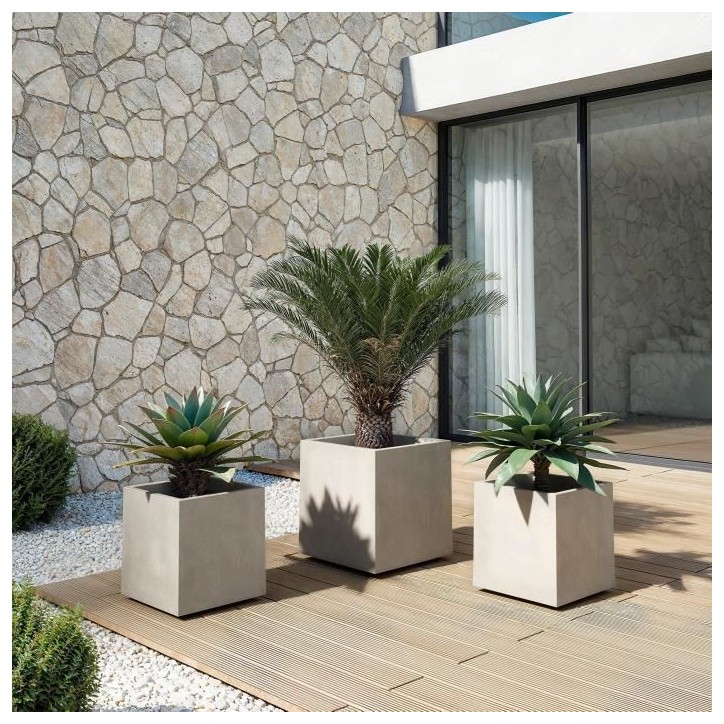 ARTEVASI Pot de fleur - SYDNEY - 30 cm - 21 L - Gris Clair - Dimensions: 29.5x29.5x29.5 cm ARTEVASI Pot de fleur - SYDNEY - 30 cm - 21 L - Gris Clair - Dimensions: 29.5x29.5x29.5 cm