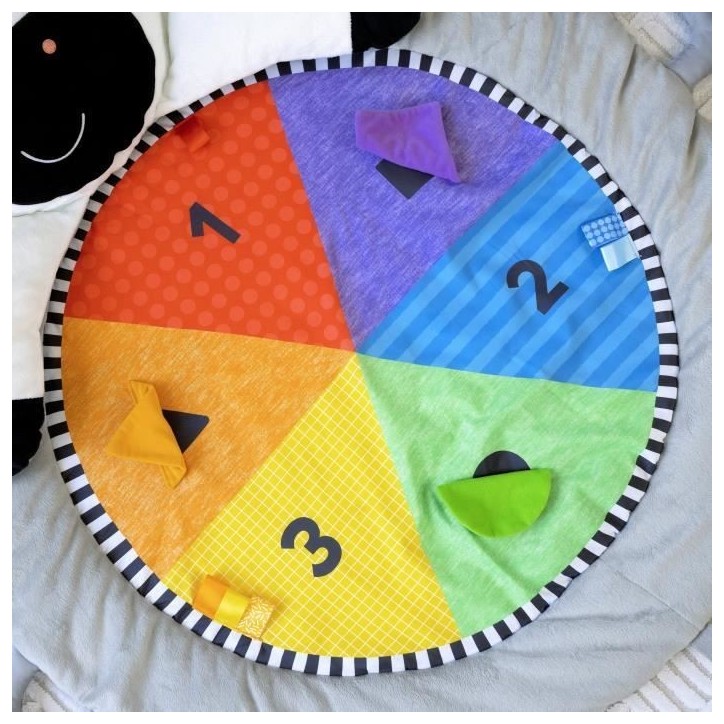 BABY EINSTEIN ZEN LE ZEBRE Tapis d'éveil arche de jeu en bois, jouets multisensoriels, miroir STEAM, Cadeau Noel bébé 0M+
