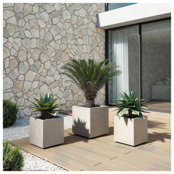 ARTEVASI Pot de fleur - SYDNEY - 40 cm - 31 L - Gris Clair - Dimensions: 39.5x395x43 cm ARTEVASI Pot de fleur - SYDNEY - 40 cm - 31 L - Gris Clair - Dimensions: 39.5x395x43 cm