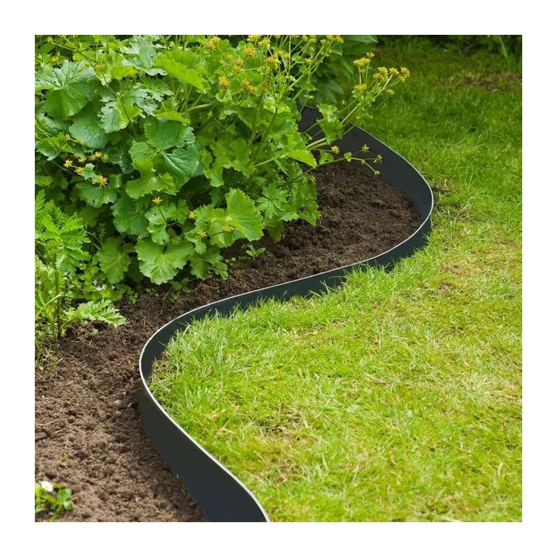 Bordure de jardin en PE noir - Nature - Bordure de jardin - 7,5cm x 10