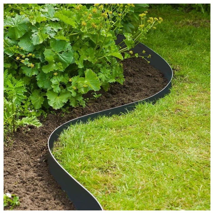 Bordure de jardin en PE noir - Nature - Bordure de jardin - 7,5cm x 10m - Épaisseur 3mm