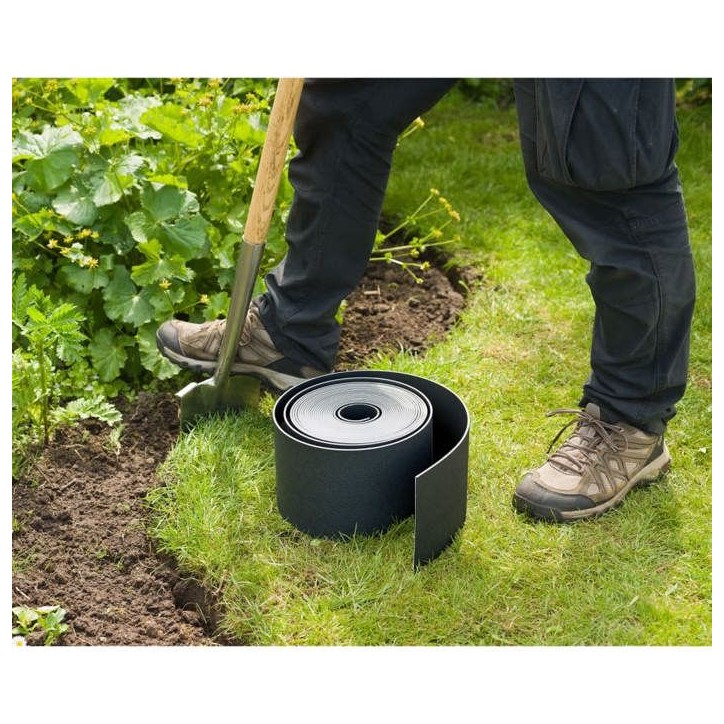 Bordure de jardin en PE noir - Nature - Bordure de jardin - 7,5cm x 10m - Épaisseur 3mm