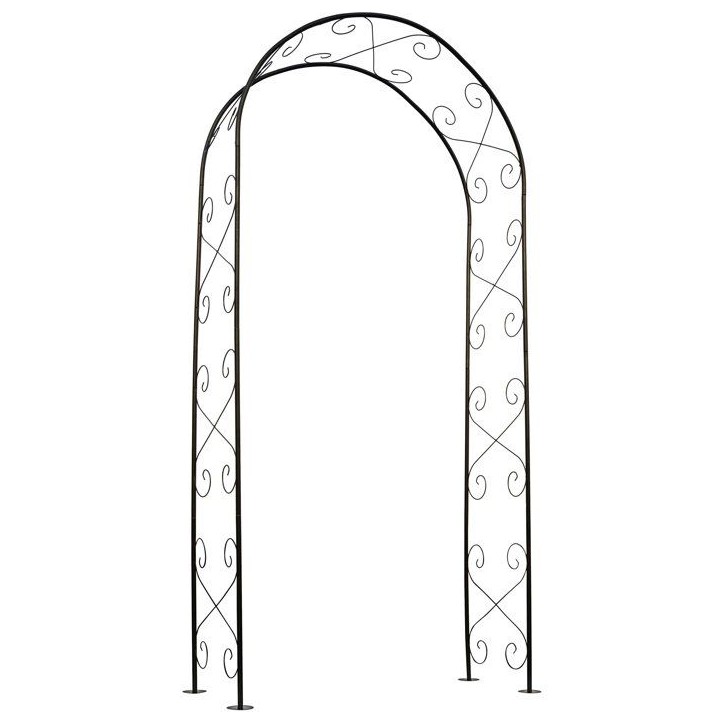 Pergola arche - NATURE - Métal - 112,5 x 39,5 x 231 cm - Noir - Décor volutes Pergola arche - NATURE - Métal - 112,5 x 39,5 x 231 cm - Noir - Décor volutes
