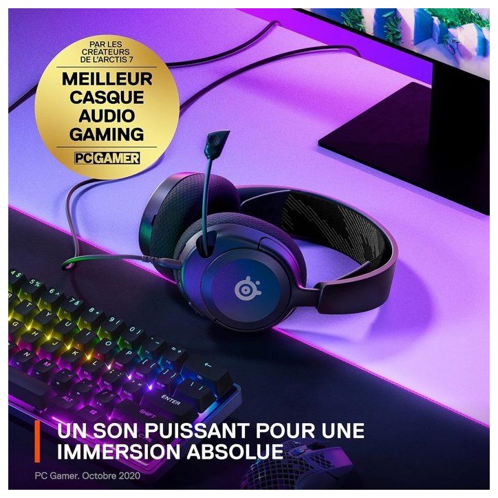 Casque-micro gaming filaire - STEELSERIES - Arctis Nova 1 - Multiplateforme - Noir Casque-micro gaming filaire - STEELSERIES - Arctis Nova 1 - Multiplateforme - Noir