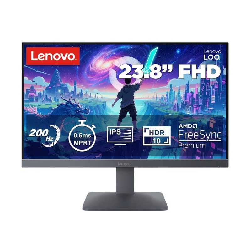 Ecran PC Gamer LENOVO LOQ 24-10 - 23,8 - FHD - 200Hz - Dalle IPS - 0,5
