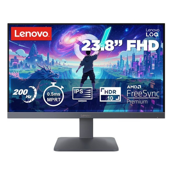 Ecran PC Gamer LENOVO LOQ 24-10 - 23,8 - FHD - 200Hz - Dalle IPS - 0,5ms - AMD FreeSync Premium Ecran PC Gamer LENOVO LOQ 24-10 - 23,8 - FHD - 200Hz - Dalle IPS - 0,5ms - AMD FreeSync Premium