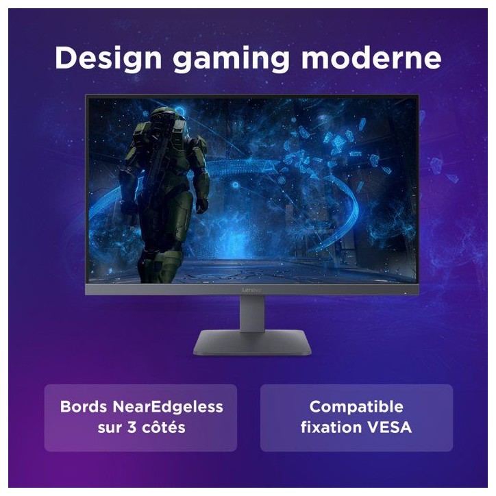 Ecran PC Gamer LENOVO LOQ 27Q-10 - 27 - FHD - 200Hz - Dalle IPS - 0,5ms - HDR10 - AMD FreeSync Premium