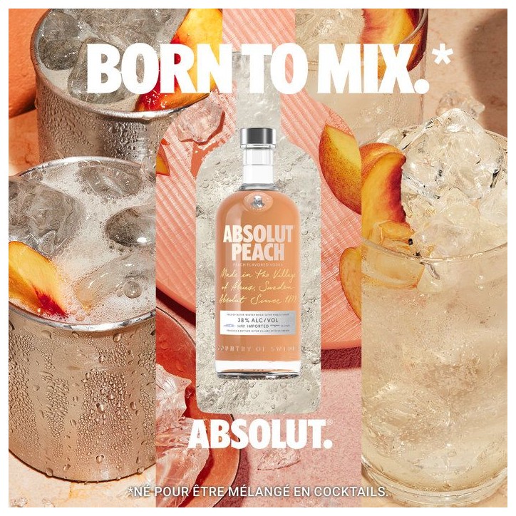 Absolut - Peche - Vodka aromatisée - 38,0 % Vol. - 70cl