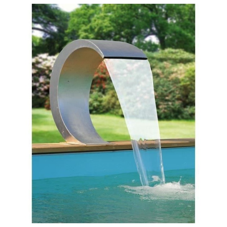 Cascade inox UBBINK Mamba Led pour tous types de piscine - Eclairage 20 LED bleu intégré