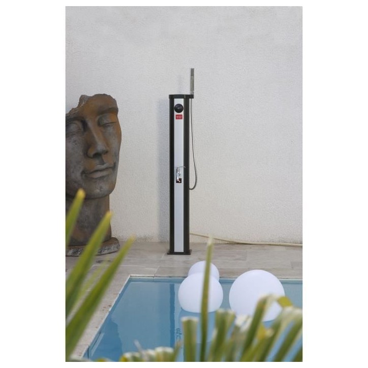 Douche solaire d'extérieur Ubbink Solaris ELITE - Réservoir 18L - Mitigeur et douchette - Ø15 x H118 cm