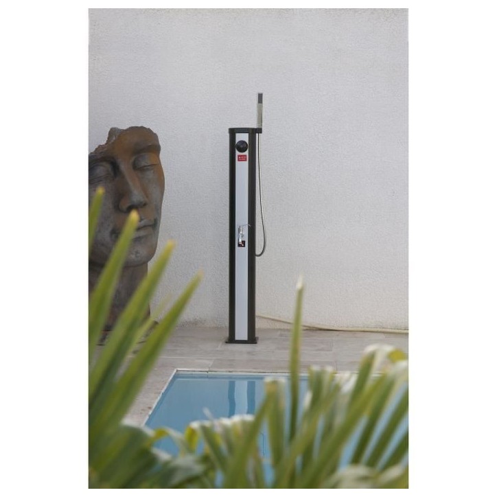 Douche solaire d'extérieur Ubbink Solaris ELITE - Réservoir 18L - Mitigeur et douchette - Ø15 x H118 cm