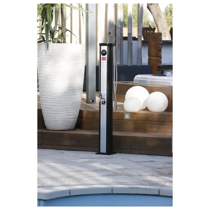 Douche solaire d'extérieur Ubbink Solaris ELITE - Réservoir 18L - Mitigeur et douchette - Ø15 x H118 cm