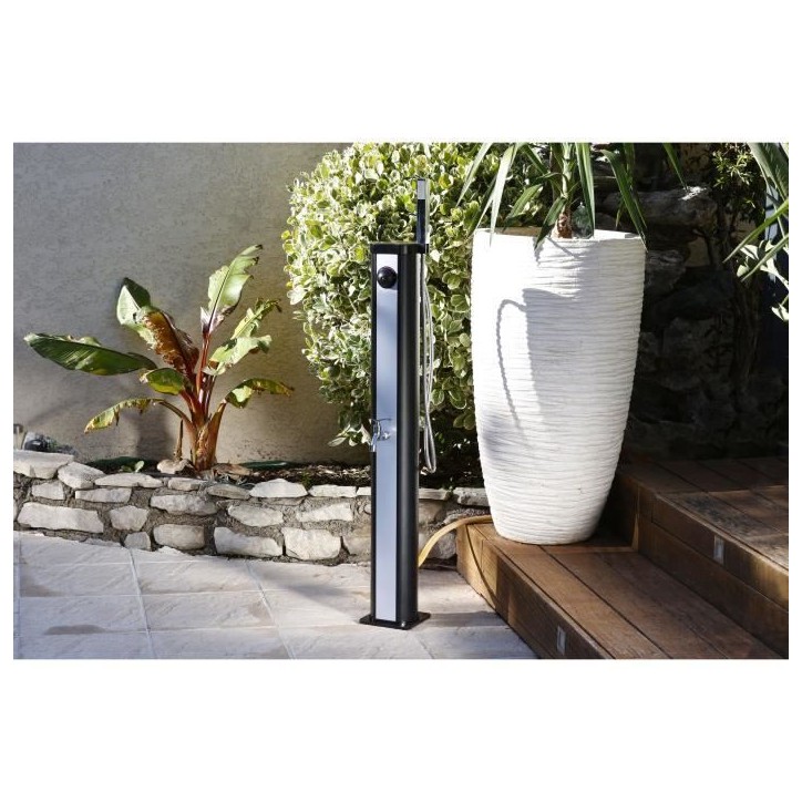 Douche solaire d'extérieur Ubbink Solaris ELITE - Réservoir 18L - Mitigeur et douchette - Ø15 x H118 cm