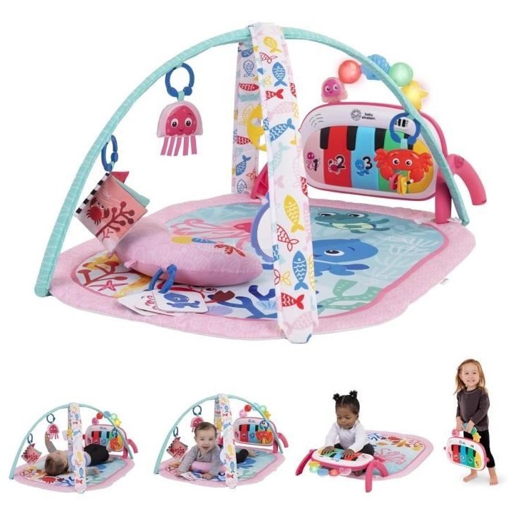 BABY EINSTEIN Tapis de sol éveil bébé fille évolutif 4-en-1 -Kickin' Tunes- jouet piano, arche jouets sensoriels, multilingu BABY EINSTEIN Tapis de sol éveil bébé fille évolutif 4-en-1 -Kickin' Tunes- jouet piano, arche jouets sensoriels, multilingu