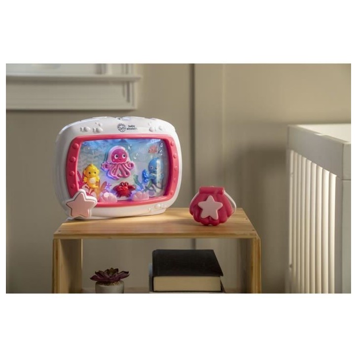 BABY EINSTEIN Veilleuse bébé -Reves marins rose- Réglage 25 min lumiere, son, musique ou bruit de l'océan apaisantes, télé BABY EINSTEIN Veilleuse bébé -Reves marins rose- Réglage 25 min lumiere, son, musique ou bruit de l'océan apaisantes, télé