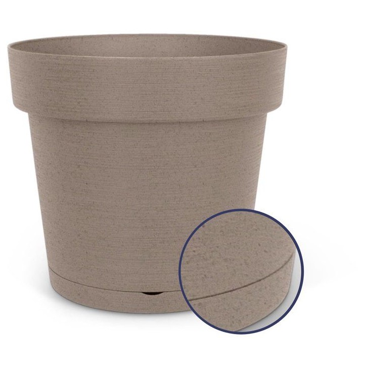 Pot de fleurs avec réserve rond - GARDEN ID - Glamour - Ø 50 - 47 L - H 43 cm - Taupe
