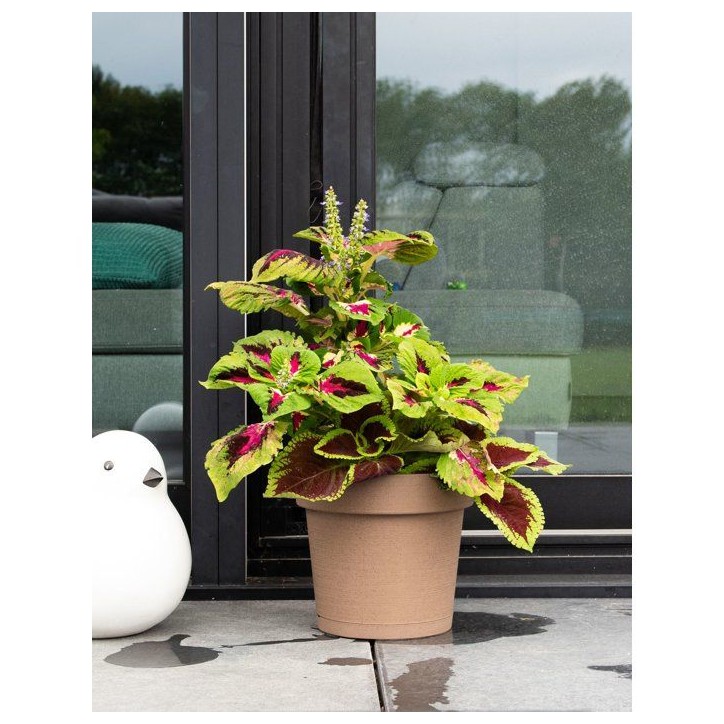 Pot de fleurs avec réserve rond - GARDEN ID - Glamour - Ø 50 - 47 L - H 43 cm - Taupe
