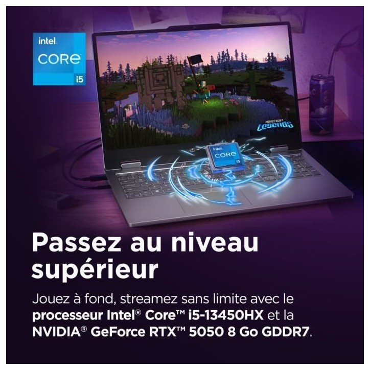 PC Portable Gamer LENOVO LOQ Essential 15IRX11 | Sans Windows - 15,6'' FHD 144hz - Core i5-13450HX - RTX5050 - RAM 16Go - SSD 51 PC Portable Gamer LENOVO LOQ Essential 15IRX11 | Sans Windows - 15,6'' FHD 144hz - Core i5-13450HX - RTX5050 - RAM 16Go - SSD 51