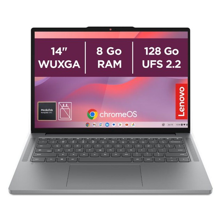 PC Portable Chromebook LENOVO 14M8911 | Chrome OS - 14 WUXGA - MTK 540 - RAM 8 Go - Stockage 128Go - AZERTY