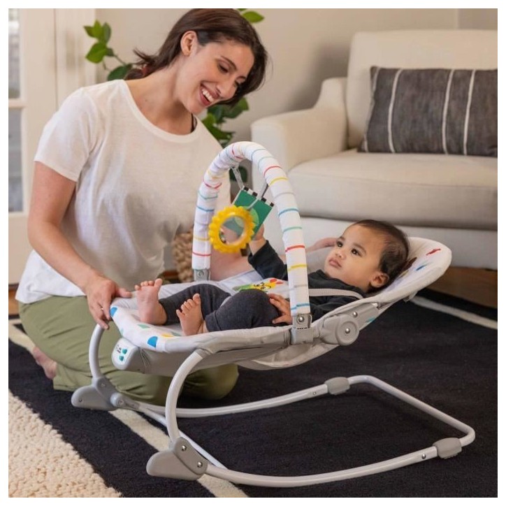 BABY EINSTEIN DEAN Transat bébé balancelle électrique évolutif 3-en-1, Melodies et vibrations, 3 Positions, arche amovible 0 BABY EINSTEIN DEAN Transat bébé balancelle électrique évolutif 3-en-1, Melodies et vibrations, 3 Positions, arche amovible 0