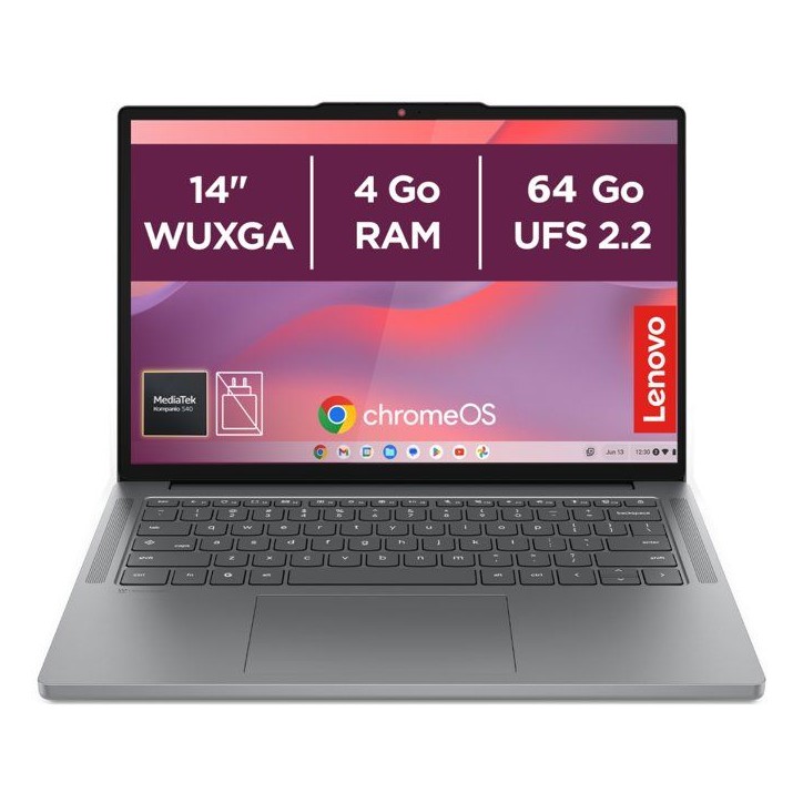 PC Portable Chromebook LENOVO 14M8911 | Chrome OS - 14 WUXGA - MTK 540 - RAM 4 Go - Stockage 64 Go - AZERTY PC Portable Chromebook LENOVO 14M8911 | Chrome OS - 14 WUXGA - MTK 540 - RAM 4 Go - Stockage 64 Go - AZERTY