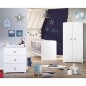 Commode a langer - Babyprice - Basic - 3 tiroirs - Blanche - Boutons étoiles grises