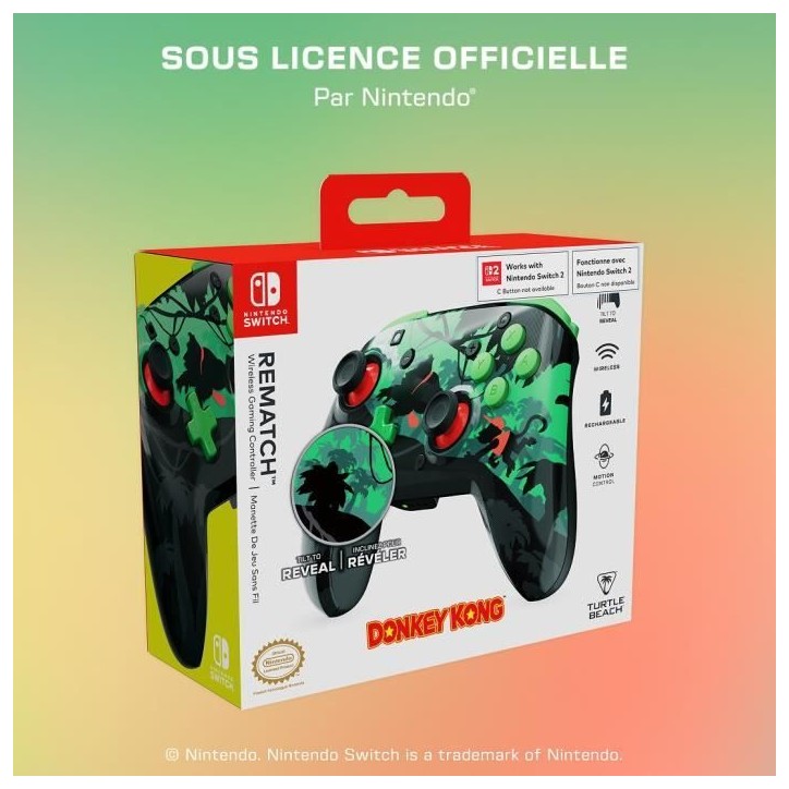 Manette de jeu - Nintendo Switch - Rematch Donkey Kong - Sans fil - Rouge/Jaune - Turtle Beach Manette de jeu - Nintendo Switch - Rematch Donkey Kong - Sans fil - Rouge/Jaune - Turtle Beach